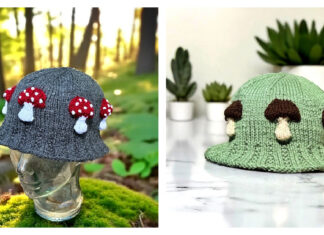 Mushroom Bucket Hat Free Knitting Pattern