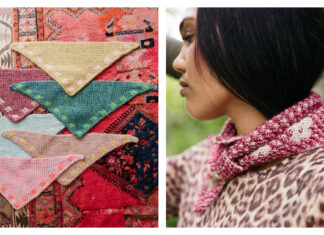 Pressed Flowers Kerchief Free Knitting Pattern