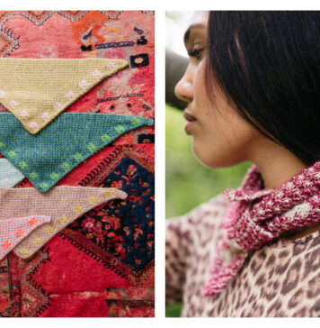 Pressed Flowers Kerchief Free Knitting Pattern
