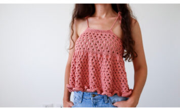 Babydoll Ruffle Top Free Knitting Pattern and Video Tutorial