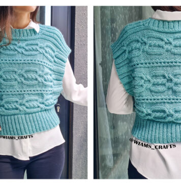 Cabled Comfort Vest Free Knitting Pattern