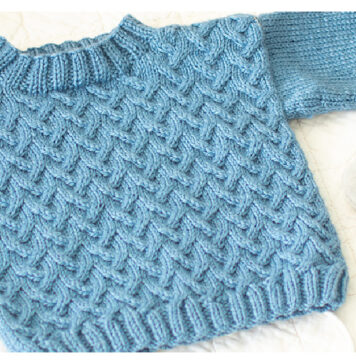 Cuddly Cable Baby Sweater Free Knitting Pattern