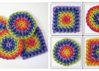 Granny Square and Circle Free Knitting Pattern