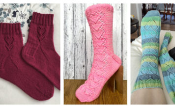 Lace Hearts Socks Knitting Patterns