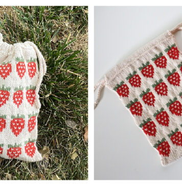 Strawberry Fields Pouch Free Knitting Pattern