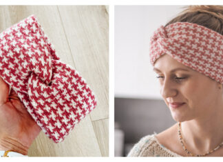 Houndstooth Headband Free Knitting Pattern