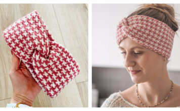 Houndstooth Headband Free Knitting Pattern